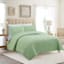 Honeybloom 3-Piece Green Washed Microfiber Quilt Set, Full/Queen