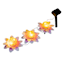 Set of 3 Solar Pink Flowers with Crackle Globes