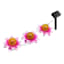 Set of 3 Solar Pink Flowers with Crackle Globes