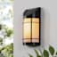 Solar Flicker Flame Effect Black Sconce