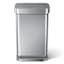 SimpleHuman Stainless Steel Rectangle Kitchen Trash Can with Plastic Lid, 45l (12gal)