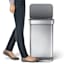 SimpleHuman Stainless Steel Rectangle Kitchen Trash Can with Plastic Lid, 45l (12gal)