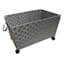 Woven Band Laundry Basket with Wheels, Light Grey