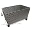 Woven Band Laundry Basket with Wheels, Light Grey