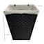 Woven Band Laundry Hamper with Lid & Removable Liner, Black