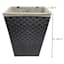 Woven Band Laundry Hamper with Lid & Removable Liner, Dark Grey