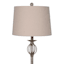 Antique Brown Spindle Metal Floor Lamp with Natural Fabric Drum Shade, 60"