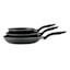 T-fal Set of 3 Black Specialty Fry Pans, 8"/9.5" & 11"
