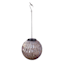 LED Purple Glass Hanging Ball Outdoor Solar Lantern, 8"