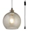 Smoke Seeded Gold Pendant Light, 7"
