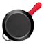 Lodge Cast Iron Skillet With Red Silicone Handle, 10.25"