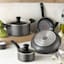 T-fal Initiatives 18-Piece Cookware Set, Gray