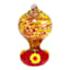 Red & Yellow Swirl Glass Hummingbird Bird Feeder, 9"