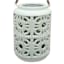 Providence Green Ceramic Outdoor Solar Lantern, 8"