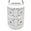 Providence White Ceramic Outdoor Solar Lantern, 8"