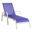 Stackable Sling Patio Chaise Lounge Chair, Cobalt Blue & White