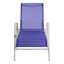 Stackable Sling Patio Chaise Lounge Chair, Cobalt Blue & White