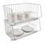 Grey Metal Stackable Shelf, Medium