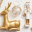 Clear with Gold Leaves Ball Ornament, 150mm