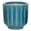Found & Fable Indoor Green Reactive Glaze Herringbone Pot, Medium