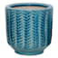 Found & Fable Indoor Green Reactive Glaze Herringbone Pot, Small