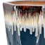 Blue Drip Glaze Ceramic Outdoor Planter, Large