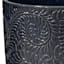 Providence Green Embossed Ceramic Outdoor Planter, Small