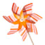 Sunny Club Orange Striped Whirligig, 41"