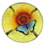 Sunflower & Butterfly Glass Plant Stand, 12"