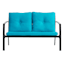 Turquoise Canvas Outdoor Bench Cushion