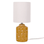 Honeybloom Yellow Groove Ceramic Mini Table Lamp with Shade, 13"