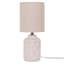 Honeybloom Cream Ceramic Groove Mini Table Lamp with Shade, 13"
