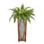 Honeybloom Galvanized Metal & Wood Tall Outdoor Planter, Extra Large