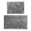 2-Pack Grey Shiny Noodle Bath Rug Set, 17x24 & 20x34
