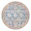 (D569) Freya Blue Multicolor Medallion Washable Round Rug, 6'