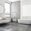 2-Piece Dark Grey Tufted Bath Rug Set