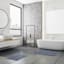 2-Piece Navy & White Tufted Bath Rug Set
