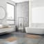 2-Pack Natural Simple Stripe Bath Rug Set, 17x24 & 20x32