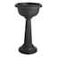 2-Piece Black Grecian Urn Pedestal Outdoor Planter, Large