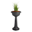 2-Piece Black Grecian Urn Pedestal Outdoor Planter, Large