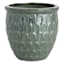 Moss Green Crown Ceramic Outdoor Planter, Medium