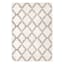 (C162) Windsor White Quatrefoil Shag Area Rug, 5x7