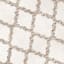 (C162) Windsor White Quatrefoil Shag Area Rug, 5x7