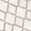 (C162) Windsor White Quatrefoil Shag Area Rug, 8x10