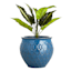 Providence Blue Glazed Barbed Wire Outdoor Planter, Medium