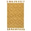 Yellow High-Low Diamond Handwoven Accent Rug, 27x45