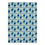 (E503) Sunny Club Blue Pinwheel Primo Outdoor Area Rug, 8x10