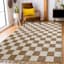 (B871) Honeybloom Brown & Natural Checkered Jute Area Rug, 5x7