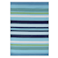 Blue Striped Plastic Outdoor Area Rug, 5x7