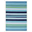 Blue Striped Plastic Outdoor Area Rug, 5x7